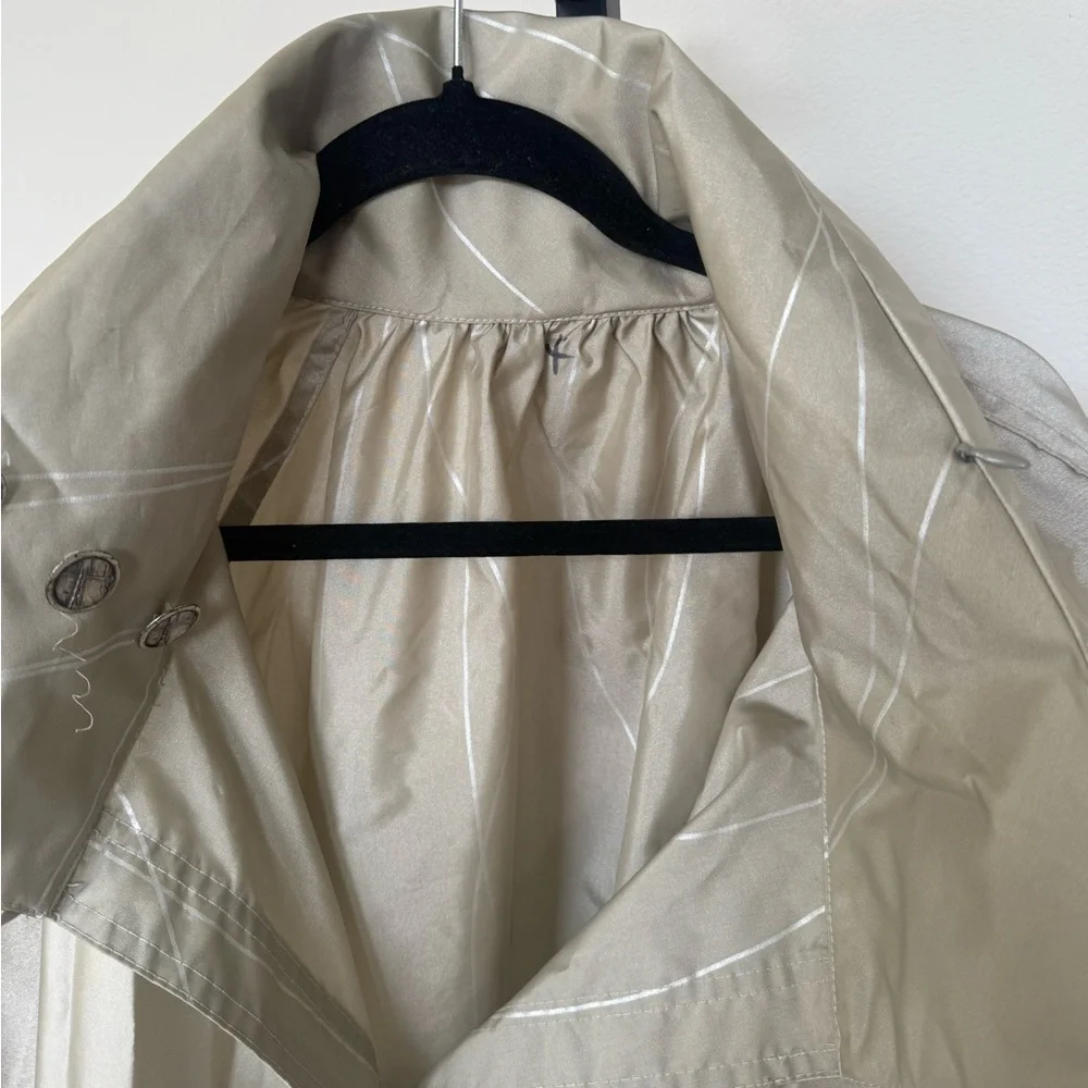 mycra pac Designer Wear‎ Long beige reversible Trench Raincoat SZ M/L 6 Rare VTG - Picture 13 of 14